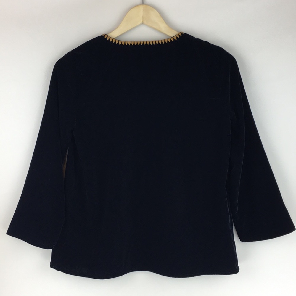 Madewell Embroidered Black Velvet Top NWT - Picture 6 of 11